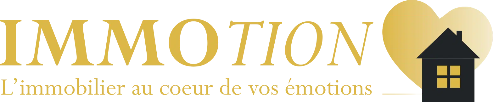 Logo IMMOTION avec cœur et maison